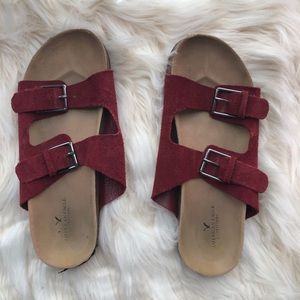 American Eagle double buckle sandal